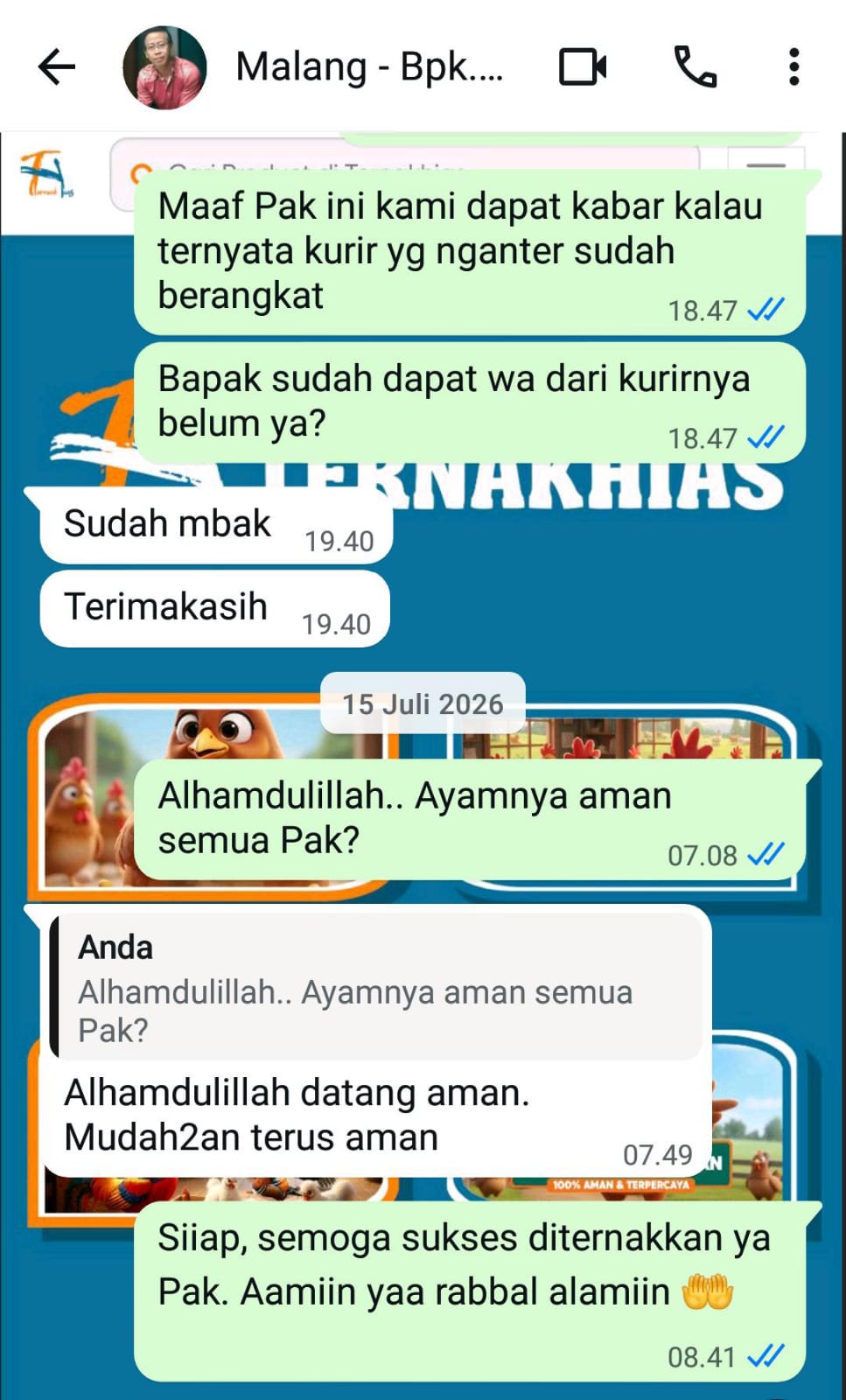 Testimoni Pelanggan Ternakhias